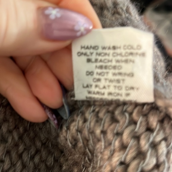 Duffy V-neck Sweater Alpaca Blend Size Small Brown Oversized - Picture 8 of 8